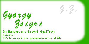 gyorgy zsigri business card